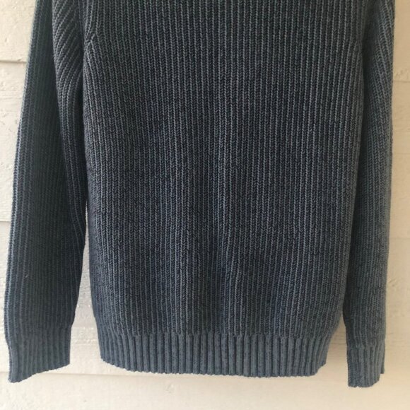 Bass Size L/G Men's Long Sleeve 1/4 Zip Heather Blue Sweater - Picture 14 of 14